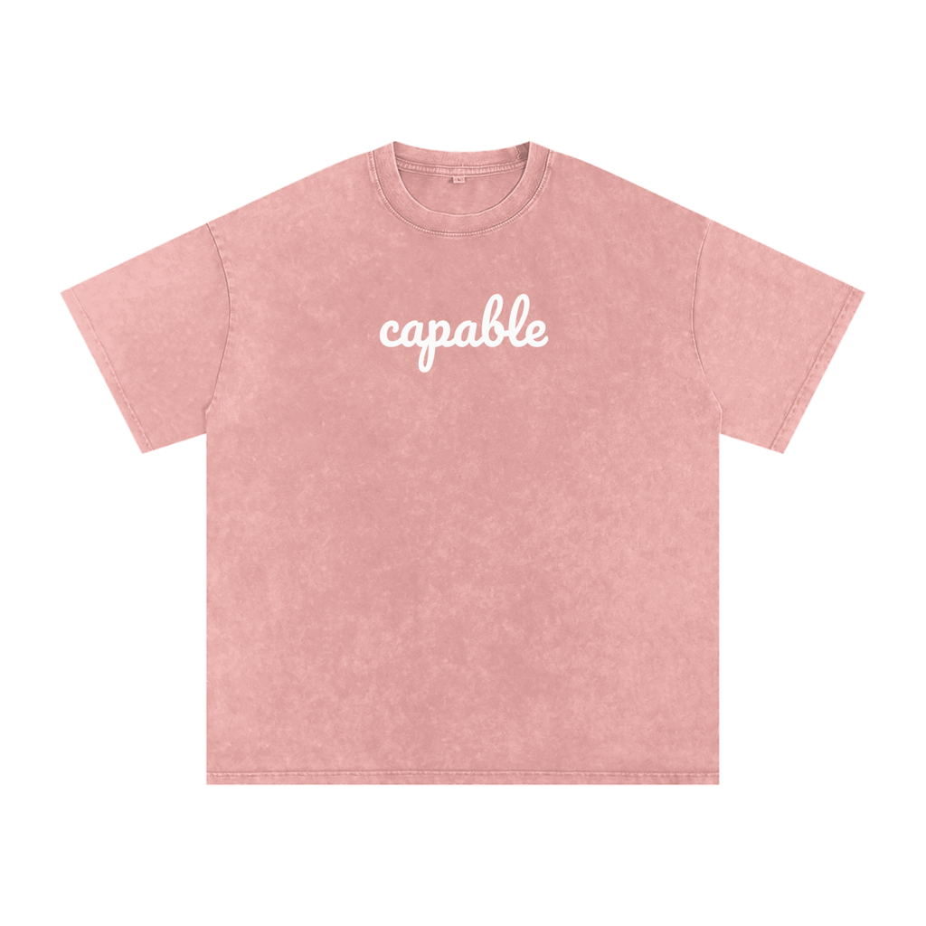 Snow Washed Oversized Cotton T-Shirt